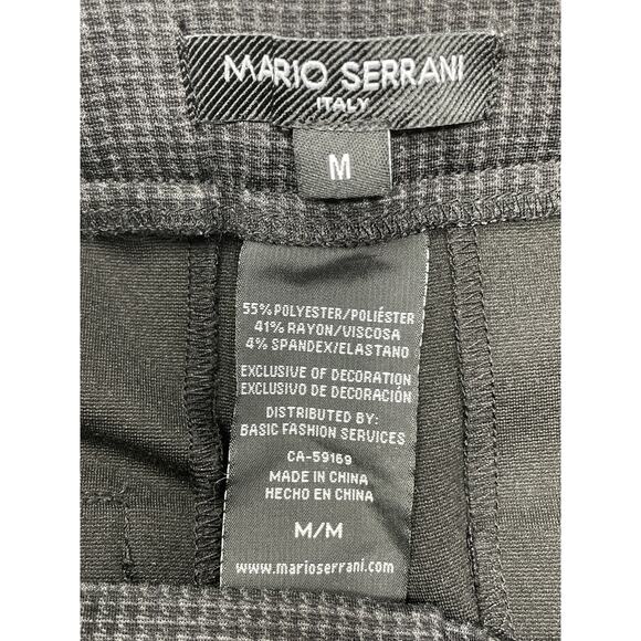 Mario Serrani Italy Business Work Black/Gray Glen Houndstooth Pants M - Picture 4 of 4